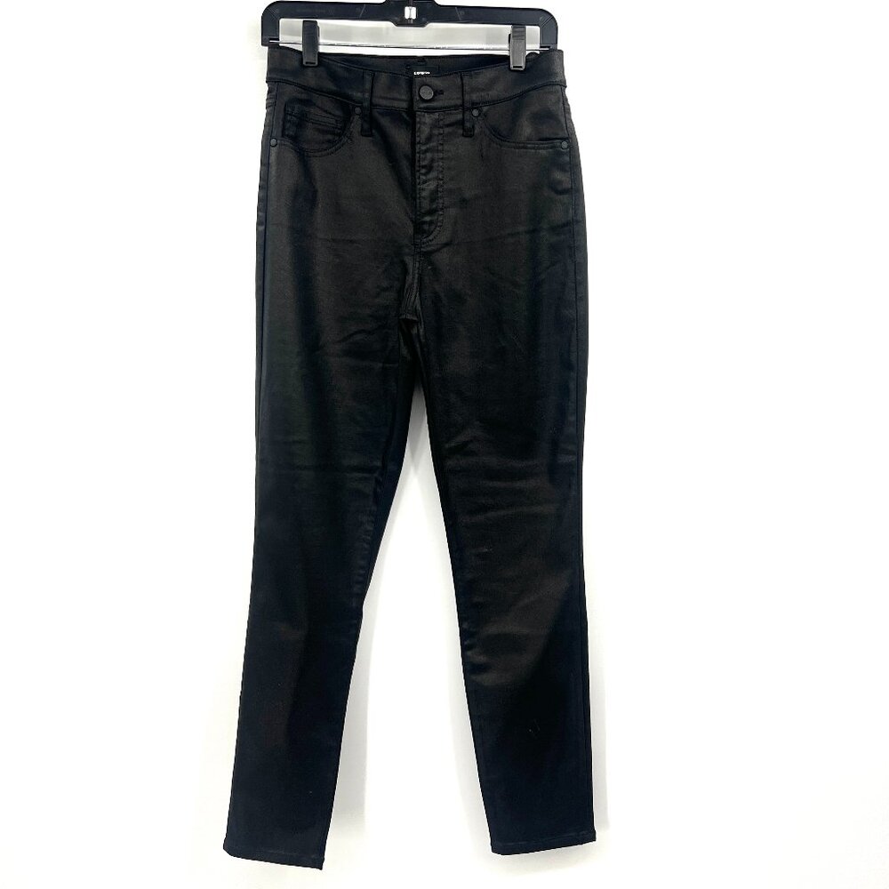 Express Black Coated Skinny High Rise Jeans Women's 6 R